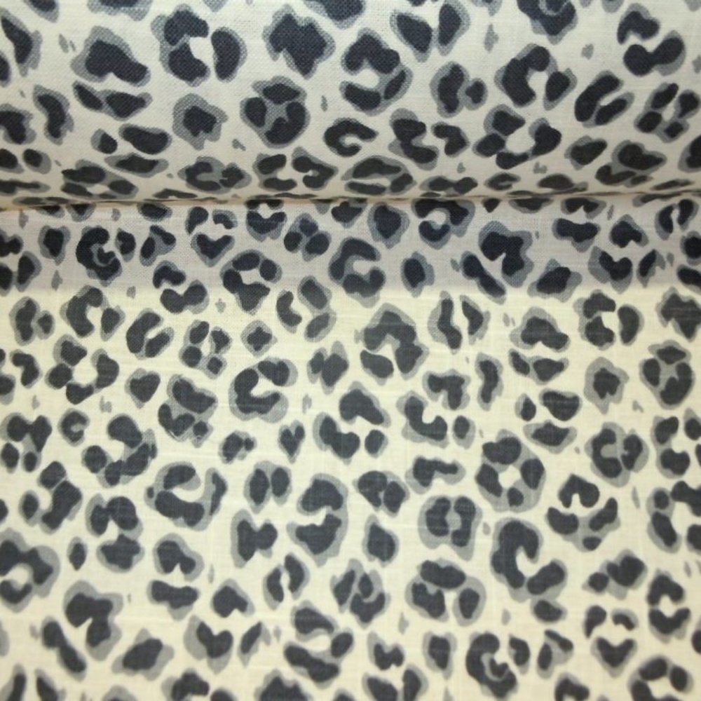 Linen Cheetah Ink Linen Fabric
